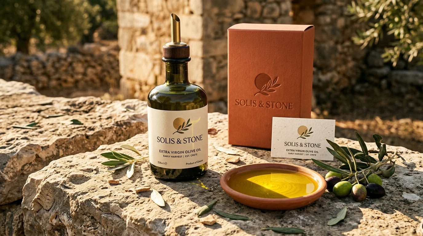 Solis and Stone olive oil identity